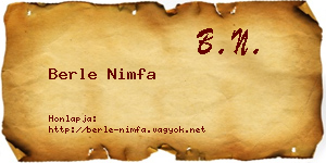 Berle Nimfa névjegykártya